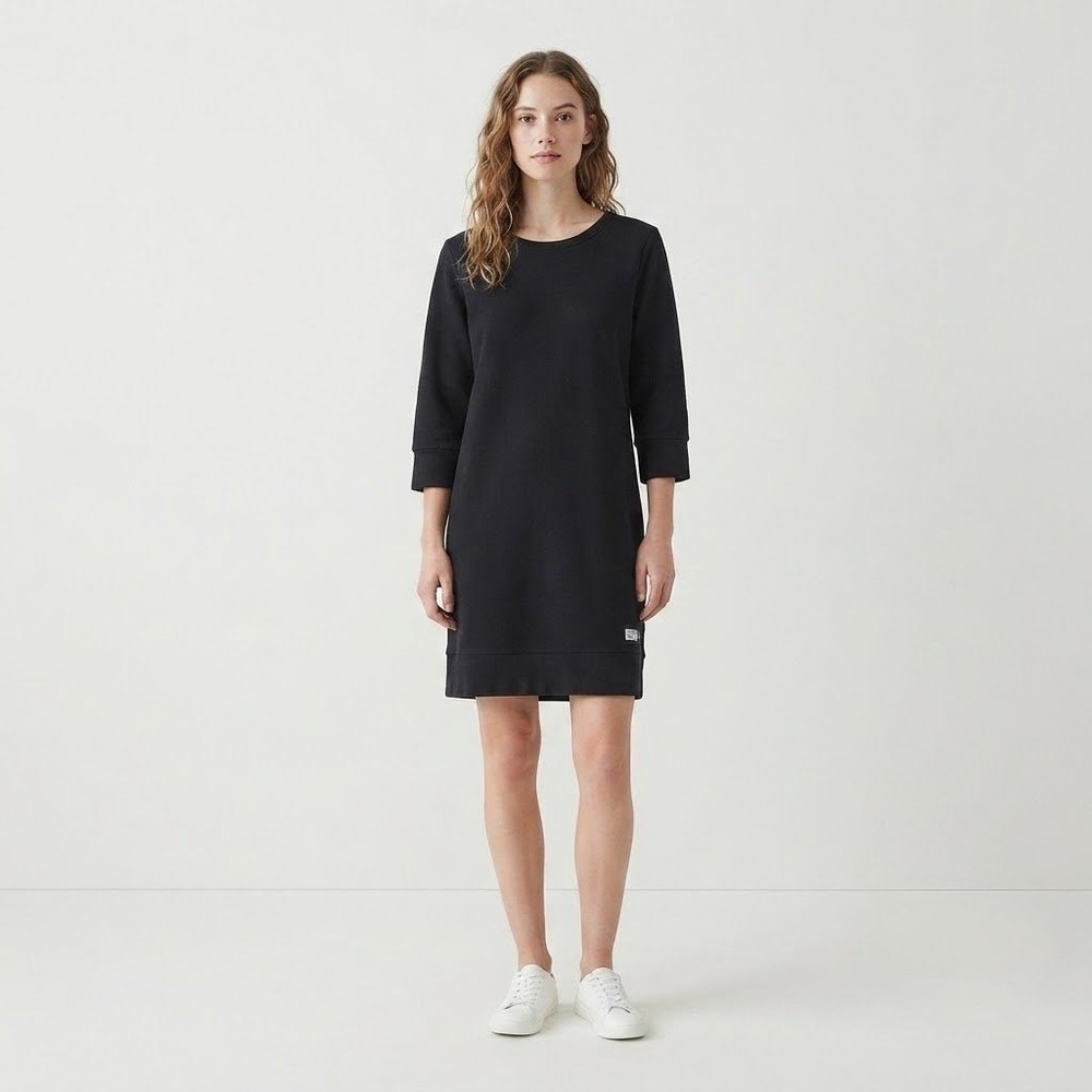 Roots Sweatshirt Dress Womens XS Black 3/4 Sleeve Cotton Blend Athletic Casual